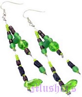 Glass bead hanging earring - click here for large view